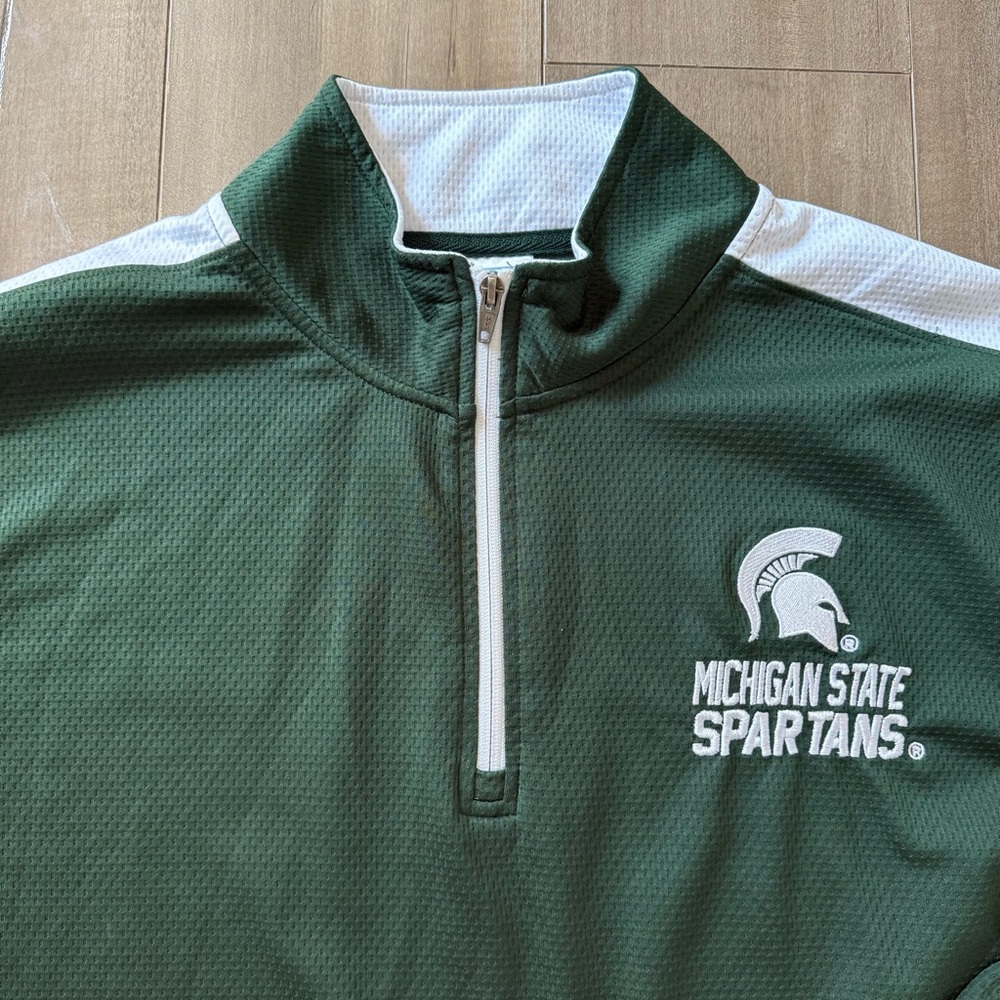 Michigan State Spartans Quarter Zip Men XL 46/48‎ Green ProEdge Knight Apparel
